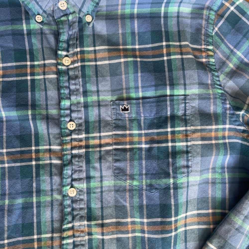 Men’s Crown & Ivy Classic Fit Long Sleeve Flannel Button Down Shirt Size Large - Picture 3 of 6
